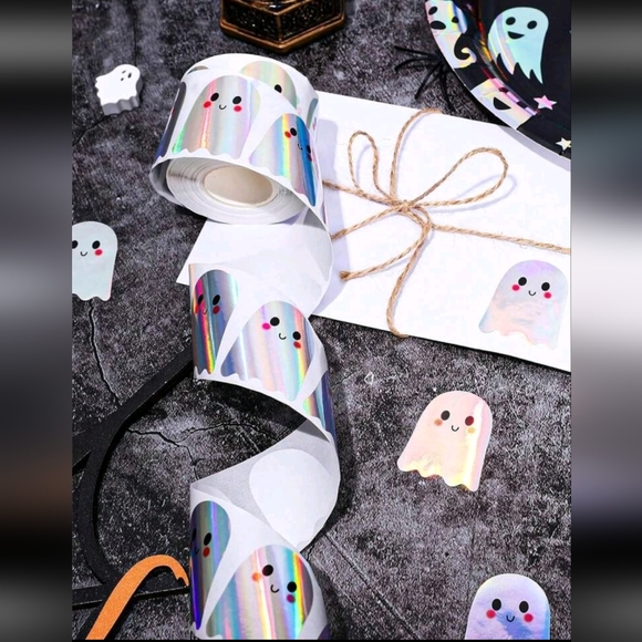 Ghost Holographic Stickers Roll Of 500 - Picture 3 of 6